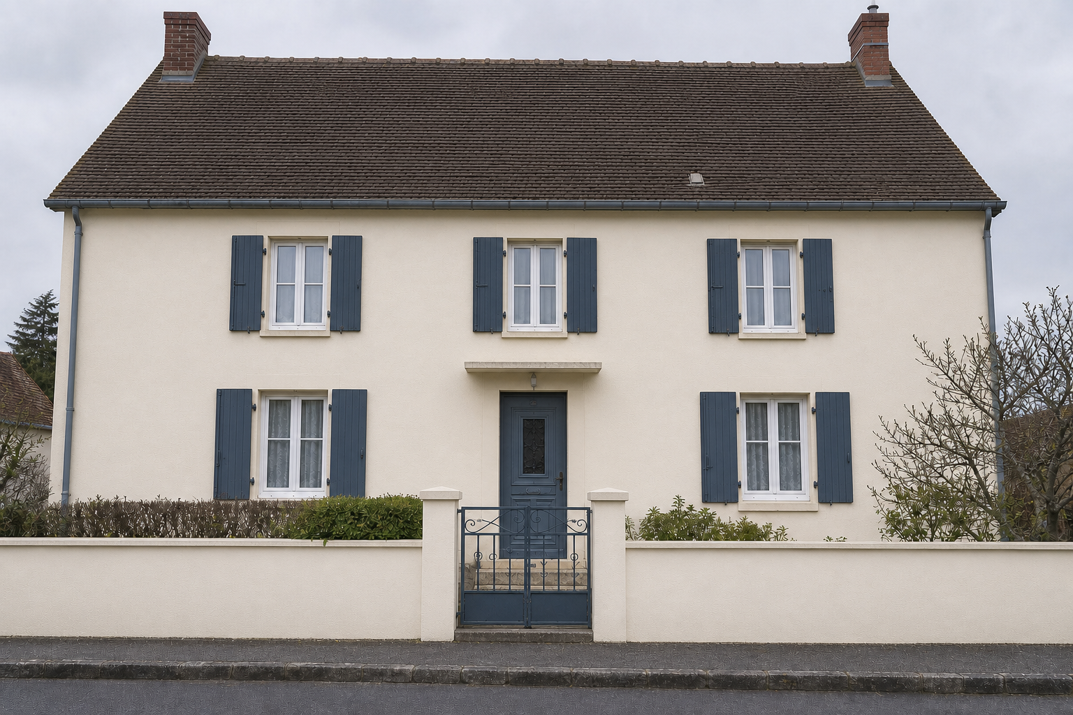 Exemple illustratif d’une façade claire après préparation et peinture